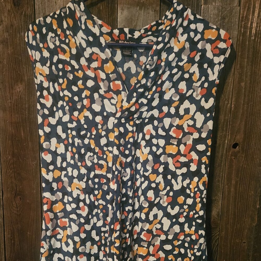 BYdesign Cowl Neck Top Large Colorful Animal Print